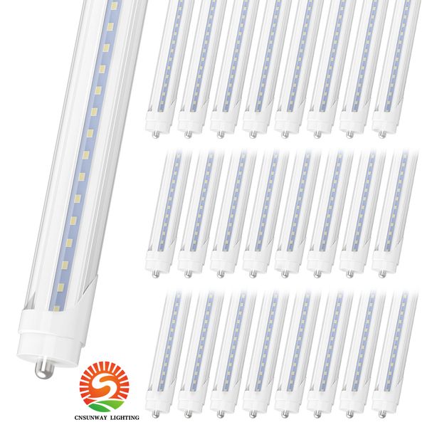 Tubos LED de cable directo T8 FA8 de 8 pies Forma de V Luz LED integrada de 8 pies Luz de trabajo de 8 pies 45W 72W 96 '' Fila doble que reemplaza los tubos fluorescentes Accesorios de iluminación