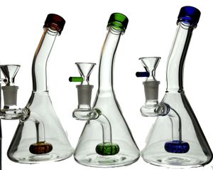 8 à 11 pouces verre Bong Triangle Lab Gem filtre Rigs Dab Rig 14MM joint fumer conduites d'eau percolateur à turbine bongs en verre de couleur assortie