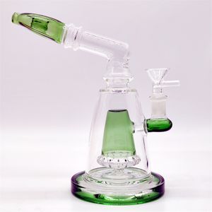 8 tot 9 inch grootschalige helder groene fabi multi -kleuren Hookah glas Bong Dabber Rig Recycler Pijpen Water Bongs Rookpijp 14 mm vrouwelijk gewricht US Warehouse