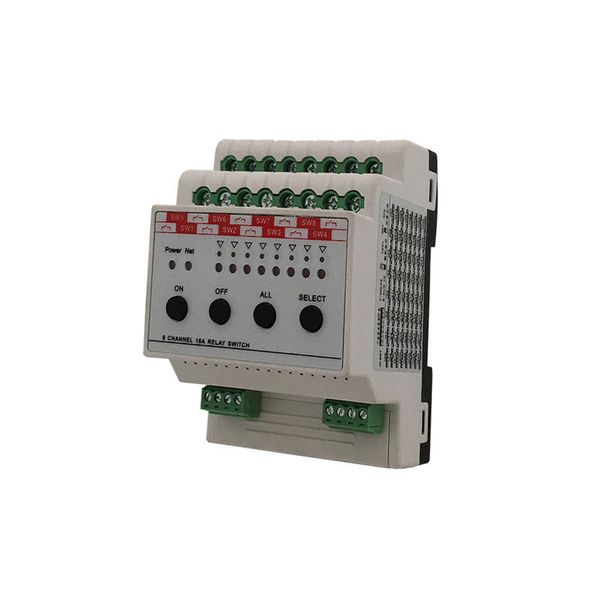 Module de commutateur de relais d'unité de commande d'éclairage domestique intelligent à 8 voies 16A en ligne avec le protocole Modbus RS485