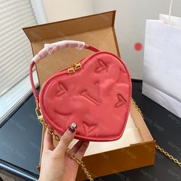 8 Bolso de hombro para mujer Diseñador en relieve Letra V Bolsos Mini Heart Lover Style Cintura Crossbody Bolsos Monedero con cadena Monedero cosmético