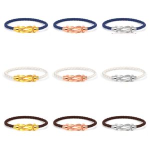 Boucle de 8 mots avec diamants bracelet en corde de cuir unisexe mode cent bracelet de marque 24 types de couleurs assorties livraison gratuite