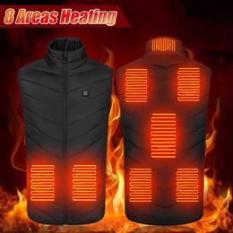 8 zones hommes femmes gilet thermique chauffant vestes auto-chauffantes électriques vêtements de sport manteau de graphène veste chauffante USB pour la chasse 211120