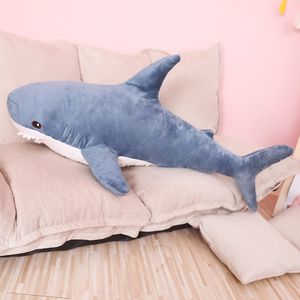 80/100 cm grande taille drôle doux morsure requin en peluche oreiller apaiser coussin cadeau pour les enfants