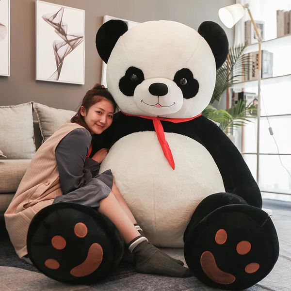 80/100 cm taille géante mignon panda jouets en peluche animaux poupées en peluche oreiller doux coussin ours poupée pour garçons fille cadeau présent 240202