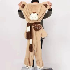 80-200 cm gigantische teddyhuid knuffel zacht groot dier sjaal beer pop leeg kussen kussen jongens pop kinderen meisje geschenken 240130