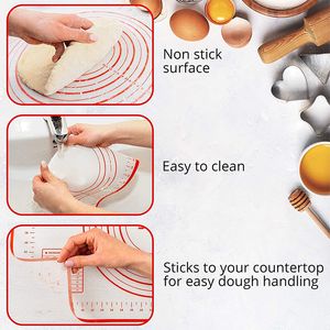 80/70/60 cm Siliconen bakmatige patissier Rolling kneden Keer keuken Crepes Pizza Dough Nitaanvals Pan Pastry Mat