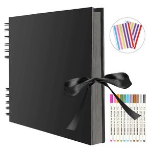 80 Black Pages Memory Books Diy Craft Foto Albums Scrapbook Cover Binder Photocards For Wedding Anniversary Xmas Gift Photocard