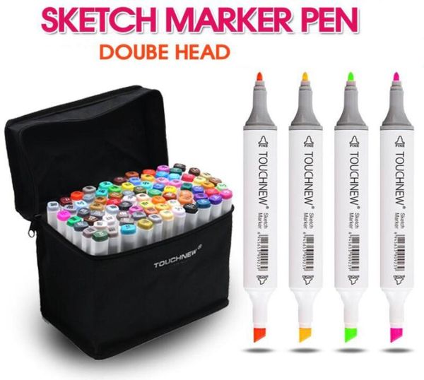 80 couleurs artiste double tête croquis marqueurs Copic ensemble pour Manga marqueur école dessin marqueur stylo conception Supplies1898386
