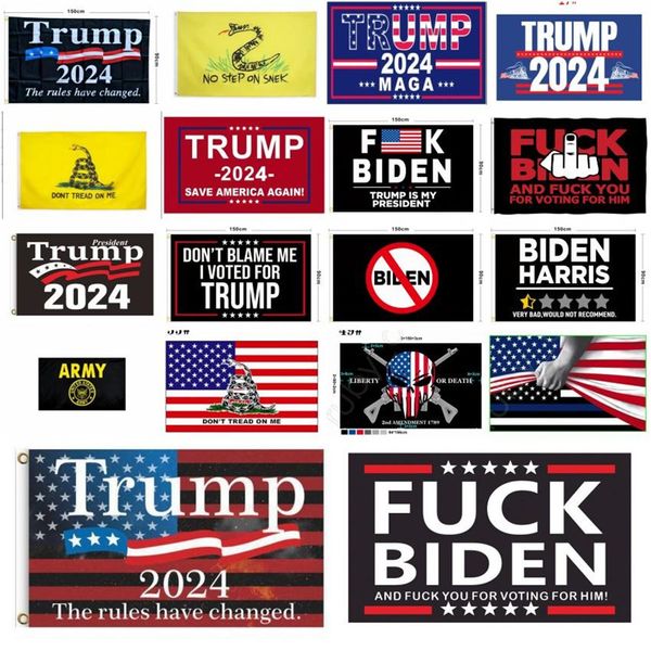 80 modèles direct usine 3x5 pieds 90*150 cm sauver l'amérique à nouveau drapeaux Trump pour 2024 président USA Biden drapeaux DHL navire