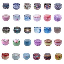 56 Designs Tea Case Candle Houder Case 4.4oz Metaal Originaliteit Multicolor Candy Box Trouwceremonie Geschenken Opslag Tin Doos