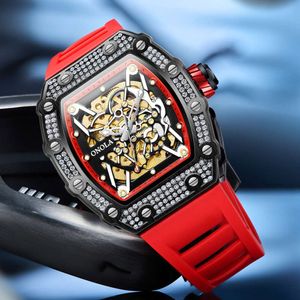 80 Drill Fashion Design Broadcast en direct d'Orona / Onola Full-Automatique mécanique Watch Men's Silicon Taperproof 50