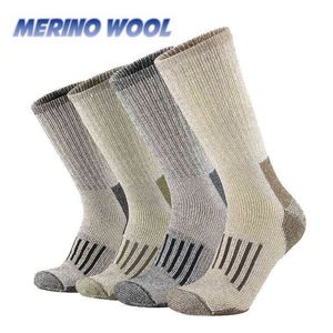 80% merino wollen sokken voor heren dikker warm wandelen kussen crew sokken merino wol sport sokken vocht afvoeren euro maat 40-45 220105