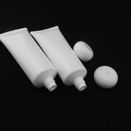 Bouchon à vis de tube en plastique blanc de 80 ml 50 pièces/tube de crème d'émulsion en plastique/bouteilles vides d'emballage cosmétique de PE de 80 ml