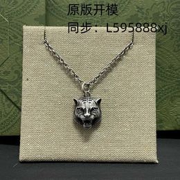 80% korting op 2023 Nieuwe luxe hoogwaardige mode -sieraden voor Sterling Silver ketting gemaakt van Old Tiger Head