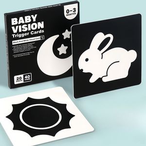 Carte flash de stimulation visuelle pour bébé, 80 pièces, carte d'activité d'apprentissage à contraste élevé pour bébés