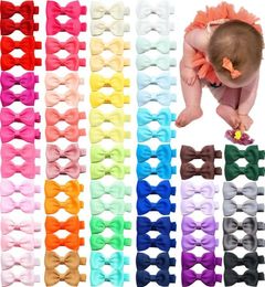 80 pièces Clips de cheveux de bébé 2 pouces Bows Coupages entièrement enveloppés Clips d'alligator pour nourrissons et bébés filles 40 couleurs en paires 3082202