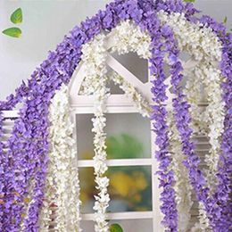180 cm Super Long Fleur De Soie Artificielle Hortensia Glycine Guirlande Pour Jardin Maison De Mariage Décoration Fournitures 22 Couleurs Disponibles