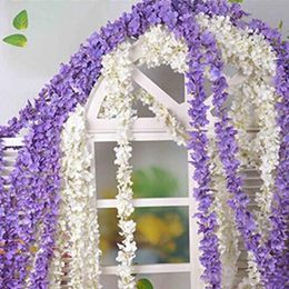 180 cm Super Lange Kunstzijde Bloem Hydrangea Wisteria Garland Voor Tuin Thuis Bruiloft Decoratie Benodigdheden 22 Kleuren Beschikbaar