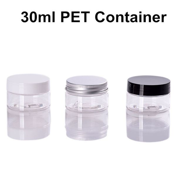 80 frascos de PET transparentes redondos de alta calidad de 30G/30ML (1 OZ) con tapas de aluminio/PP para ayudas de belleza y salud