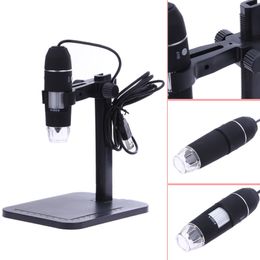 800 / 1000X 8 LED USB 2.0 Microscope numérique Outils d'endoscope 2MP Microscope électrique Loupe Zoom Caméra + Support de support