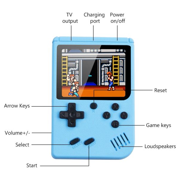 800 jeux Mini Portable Retro Video Console Handd Game Advance Players Boy 8 bits Gameboy intégré 3 pouces Color LCD Écran