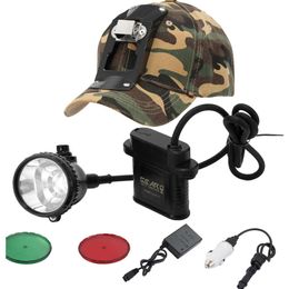 80000 lux de chasse à LED LED pour prédateur Coyote Hog Hunting Headlamp Rechargeable 3 LED CAP LUMIÈRE 5 POSITION POSITION SUPPORT PLUSE COULEUR BLANC ROUGE VERT VERT.