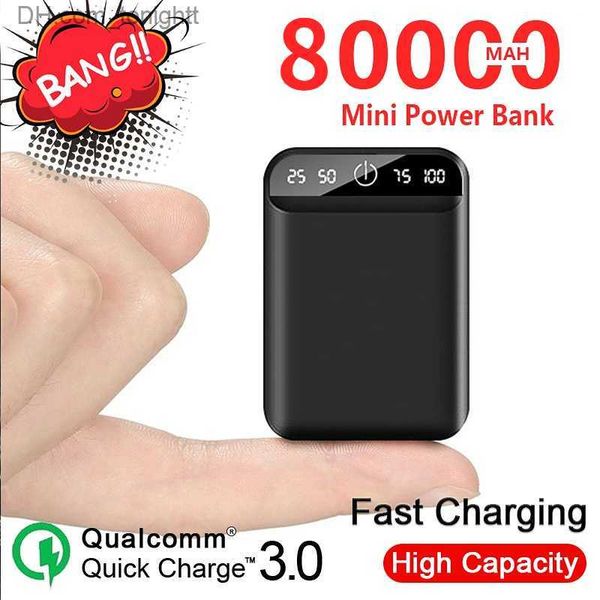 Chargeur mobile 80000mAh avec double port USB Portable Mini batterie externe d'urgence extérieure Banque d'alimentation pour Samsung Iphone Q230826