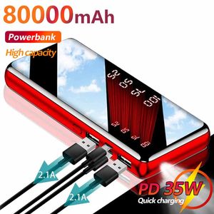 80000mah Power Bank Digital Display Externe Batterijlader Fast Laying PowerBank Portable Power Bank Charger voor Xiaomi
