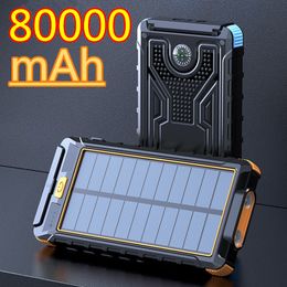 80000 mAh Solar Power Bank Portable Charger USB Outdoor grote capaciteit externe batterij voor iPhone Samsung Xiaomi