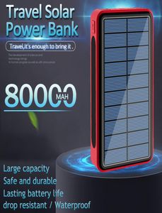 80000 mAh zonne-energiebank zonnepaneel voor Xiaomi Samsung iPhone waterdicht en stofdicht buiten noodoplader met 3 LED-lampen Fre1201422