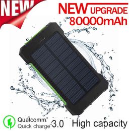 80000mAh Solar Power Bank met 2 USB-poorten Een must-have voor Sunny Day Out Travel Powerbank voor smartphone Samsung iphone13 Y220518