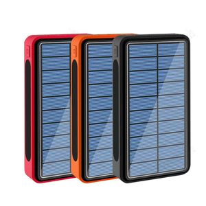 80000mAh Banco de energ￭a solar inal￡mbrica Banco port￡til de carga r￡pida Bater￭a de copia de seguridad de cargador externo PowerBank 4 USB LED Iluminaci￳n para Xiaomi iPhone Samsung