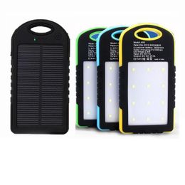 Cargador Solar de 8000mAh, Banco de energía Solar, cargadores de batería de Panel Solar impermeables con linterna LED para acampar al aire libre