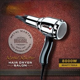 8000W Metal Body Salon Professional Hair Dryer 5 Gears Sterke windanionen Persoonlijke verzorging met mondstuk Blow Drier 230517