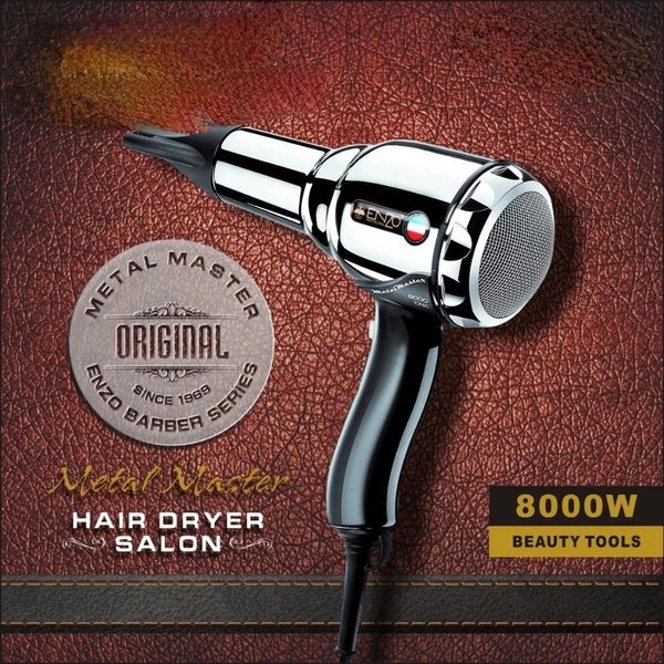 8000W Metal Body Salon Secador de pelo profesional 5 engranajes Viento fuerte Anión Secador de pelo Cuidado personal del cabello con boquilla Secador de pelo 231220