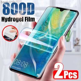 800D 2PCS Beschermende Hydrogel Film Voor Huawei P20 P30 Lite Pro nova 3 P smart 2019 Screen Protector voor Mate 20 30 Pro Niet Glas L230619