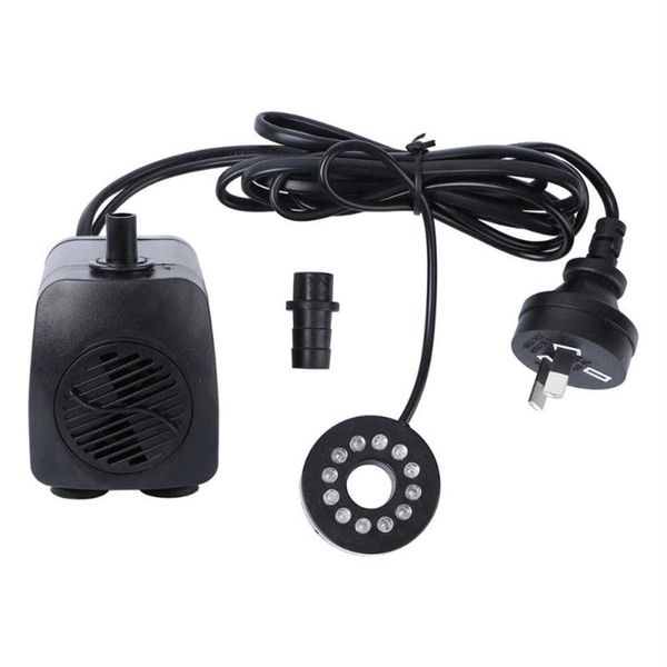 Bomba sumergible de 800L H 15W, Mini agua potente con cable de alimentación y luz LED para acuario, pecera, fuentes, estanques, bombas de aire 2508