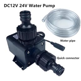 800L/H DC12V pompe à eau 12 V pompes d'aquarium 24 V RV Camping pompe solaire avec connecteur rapide et tuyau d'eau pour fontaine animal de compagnie 240308