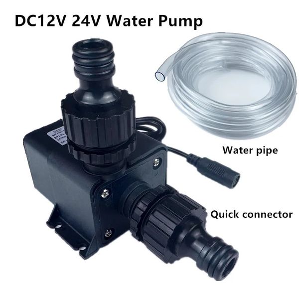 Bomba de agua de 800L/H DC12V Bombas de tanque de peces de 12V Bomba solar de camping RV de 24V con conector rápido y manguera de agua para fuente Pet 240308