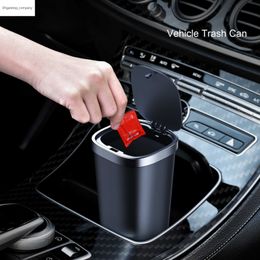 Poubelle de voiture de Type poussoir de 800ML avec couvercle organisateur automatique poubelle de stockage cendrier étui à poussière avec 90 pièces sacs poubelle gratuits