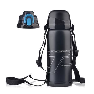 800ML Thermos En Acier Inoxydable Pot D'isolation Portable Voyage Bouilloire Thé Bouteille À Vide Sports De Plein Air Fiole À Vide Tasse À Eau 210809