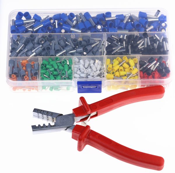 800pcs câble connecteur de borne de fil avec main virole pince à sertir kit d'outils de sertissage ensemble AWG 10-23 Y200321