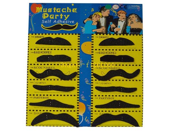 800 set/lote fedex dhl envío gratis Navidad día de Halloween elegante fiesta de disfraces bigote falso barba divertida bigote