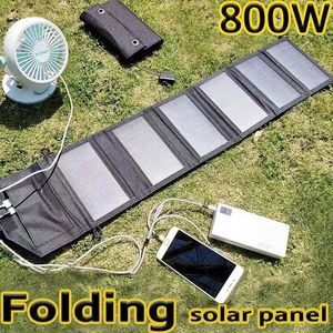 800W Panneau solaire pliable 5V 6fle Panneaux portables Charger USB DC Power Power Mobile Supply 240508