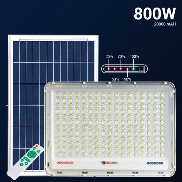 Le réverbère solaire extérieur de 800W met en lumière 20000mah en aluminium imperméabilisent les lumières de mur d'inondation superbes lumineuses extérieures