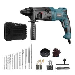 800W Small Rotary Electric Hammer Drill Multifonction Pick Pick Impact Concrete Demolition Perforator Set 240402