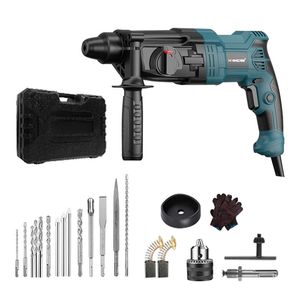 800W Small Rotary Electric Hammer Drill Multifonction Pick Pick Impact Concrete Demolition Perforator Set 240402