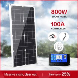 800W zonne-energiesysteemkit batterijladerpaneel 10100A laadregelaar complete generatie thuiskamp buiten 240110