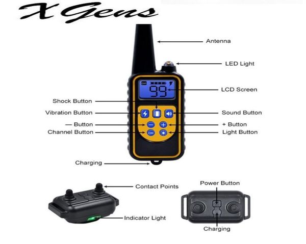 Collar de entrenamiento para perros con control remoto eléctrico de 800yd, pantalla LCD recargable a prueba de agua para todos los tamaños, modo de vibración de choque y pitido 40off5534970